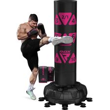 Freistehender Boxsack Ziel + Boxhandschuhe, Farbe: Pink, Länge: 1.8m