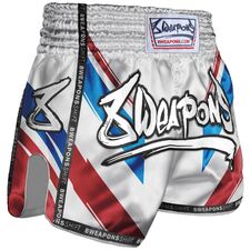 Short de Muay Thaï 8 WEAPONS Shift blanc-bleu-rouge L, Taille: L, Couleur: Blanc