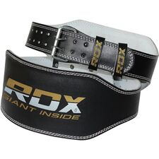 RDX 6 Inch Padded Leather Weightlifting Fitness Gym Belt, Taglia: 2XL, Colore: Nero