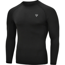T-Shirt de compression T15 Rashguard manches longues, Taille: S, Couleur: Noir