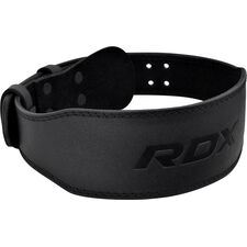 RDX 4 Inch Padded Leather Weightlifting Fitness Gym Belt, Taglia: L, Colore: Nero