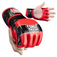 Guanti MMA Tradizionali Combat Sports - Rosso/Nero - XL, Taglia: XL, Colore: Rosso, Size: XL