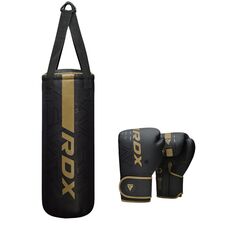 Set de boxe Junior - Sac de frappe 60 cm + Gants de boxe 6 oz, Couleur: Or, Poids kg: 8 , Longueur: 0.6m