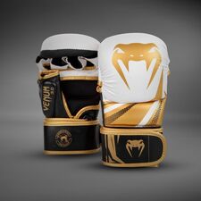 Gants MMA sparring Venum Challenger 3.0 – Blanc/Or – S, Taille: S, Couleur: Blanc