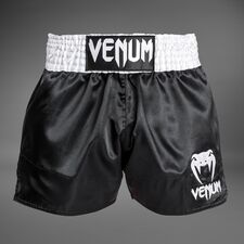 Venum Classic Muay Thai Shorts White-Black-White M, Size: M, Colour: Schwarz