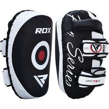 Muay Thai Kick Pads RDX T3 – sold as a pair, Size: One Size, Colour: Schwarz