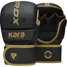 MMA Sparring Gloves RDX F6 KARA &ndash; Gold &ndash; L/XL, Colour: Schwarz, Size: L-XL
