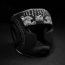 Casque de protection Muay Thai – Noir/Argent – Taille unique, Taille: Taille unique, Couleur: Noir