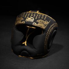 Headguard Muay Thai – Black/Gold – One Size, Size: One Size, Colour: Schwarz