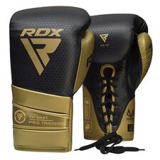 Guantoni Boxe RDX Mark Pro Sparring Tri Lira 1 Oro-10OZ, Colore: Oro, OZ: 10oz
