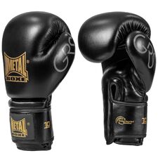 Boxhandschuhe Metal Boxe Grau Schwarz 10 oz, Farbe: Schwarz, OZ: 10oz
