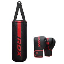 Junior Boxset F6 – Rot – Boxsack 60 cm + Handschuhe 6 oz, Farbe: Rot, Zusatzgewicht: 8 kg, Länge: 0.6m