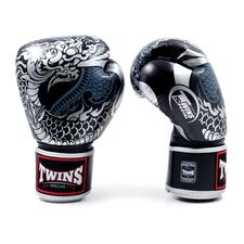 Boxhandschuhe Twins Nagas Silber/Schwarz &ndash; 16oz, Farbe: Silber, OZ: 16oz