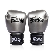 Guanti da boxe Fairtex BGV1C-PLUS – Gun Metallic – 10 oz, Colore: Argento, OZ: 10oz