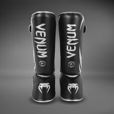 Protège-tibias Venum Challenger – Noir / Blanc – L, Taille: L, Couleur: Noir