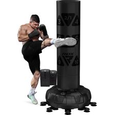 Sacco boxe autoportante bersaglio + guanti – Nero, Colore: Nero, Lunghezza: 1.8m