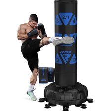 Sacco boxe autoportante bersaglio + guanti – Blu, Colore: Blu, Lunghezza: 1.8m
