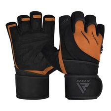 Gants de musculation RDX L4 à doigts ouverts – Beige – Taille L, Taille: S, Couleur: Marron