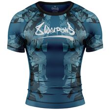 8 WEAPONS Rashguard, S/S, Hit 2.0, navy-black, S, Taglia: S, Colore: Blu