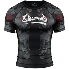 8 WEAPONS Rashguard, S/S, Hit 2.0, black-red, S, Taglia: S, Colore: Nero