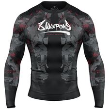 8 WEAPONS Rashguard, L/S, Hit 2.0, black-red, S, Taglia: S, Colore: Nero