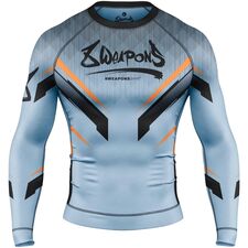 8 WEAPONS Rashguard, L/S, Shift, ice-grey orange, S, Taglia: S, Colore: Grigio