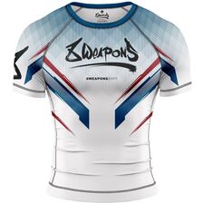 8 WEAPONS Rashguard, S/S, Shift, white-navy-red, S, Taglia: S, Colore: Bianco