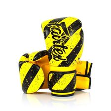 Guantoni da boxe Fairtex BGV14 – Grunge Art – Mid-1980 – 10oz, Colore: Giallo, OZ: 10oz