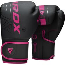 Boxhandschuhe RDX F6 Kara – Schwarz/Rosa – 10oz, Farbe: Schwarz, OZ: 10oz