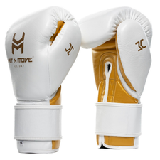Gants de boxe HitnMove Agility Blanc/Or 12oz, Couleur: Blanc, oz: 12oz