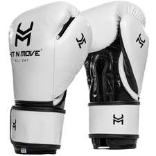 Gants de boxe HitnMove Balance Blanc/Noir 16oz, Couleur: Blanc, oz: 16oz