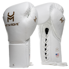 Gants de boxe HitnMove Balance lacets Blanc 16oz, Couleur: Blanc, oz: 16oz