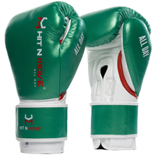 Gants de boxe HitnMove Special Edition Vert m&eacute;tallis&eacute; 14oz, Couleur: Vert, oz: 14oz