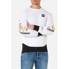 Sweatshirt With Letter Print, Taglia: S, Colore: Bianco