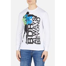 L/S T-Shirt With Prints, Taglia: 2XL, Colore: Bianco