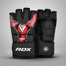 Guanti MMA RDX Aura F17 Nero/Rosso - Taglia L, Taglia: L, Colore: Rosso