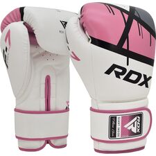 Boxhandschuhe RDX F7 Ego &ndash; Weiss/Rosa &ndash; 10oz, Farbe: Rosa, OZ: 10oz