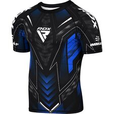 Rashguard a compressione RDX IMMAF Blu 2XL, Taglia: 2XL, Colore: Blu