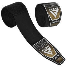 Boxing Hand Wraps 4.5 m RDX Aura PLUS T17 Gold, Colour: Schwarz, Length: 4.5m