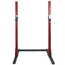 Station rack / cage à squat musculation en acier GladiatorFit | Rouge 180 CM