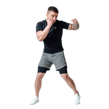 Short MMA 2-en-1 RDX T16 Gris L, Taille: L, Couleur: Gris