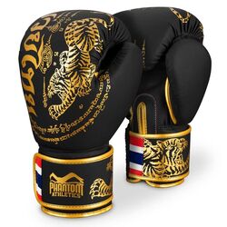 Phantom Gants de Boxe Muay Thai Noir-Or 12 oz, Couleur: Noir, OZ: 12oz