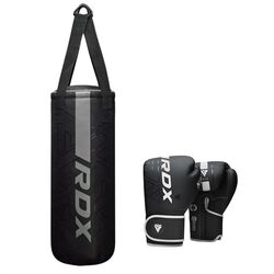 Set de boxe Junior - Sac de frappe 60 cm + Gants de boxe 6 oz, Couleur: Argente, Poids kg: 8 , Longueur: 0.6m