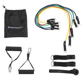 GL-7649990755670-Elastic resistance band/tube kit with handles + bag