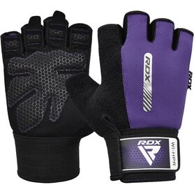 RDXWGA-W1HPR-L-Gym Weight Lifting Gloves W1 Half Purple-L