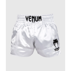 VE-03813-002-S-Venum Classic Muay Thai Shorts - White/Black