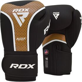 RDXBGR-T17BGL-16OZ+-RDX Boxing Glove Aura Plus T-17 Black Golden-16Oz