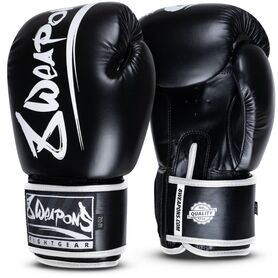 8W-8150012-4-8 WEAPONS Boxing Gloves, Unlimited 2.0, black-white, 16 Oz