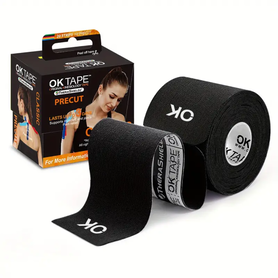 CC2008-OK TAPE Kinesiology&nbsp; 25cm x 5cm Pre-cut, 20 Black Strips