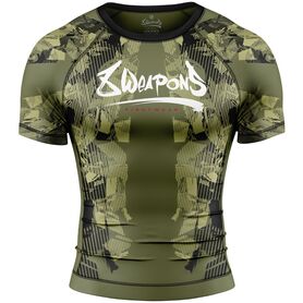 8W-8300011-1-8 WEAPONS Rashguard, S/S, Hit 2.0, olive-black, S